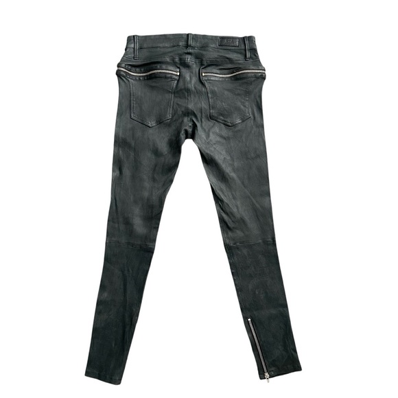 RtA Madrid Stretch Leather Skinny Pants Charcoal Gray Lambskin Zip Sz 27 - Picture 2 of 14